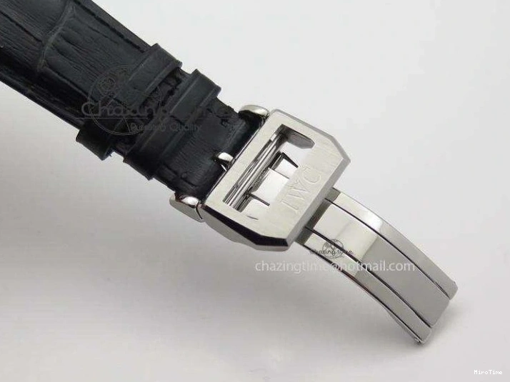 MIROTIME 0428 Portuguese Tourbillon Power Reserve Moonphase SS Black Dial Gold Numbers On Black Leather Strap RelaxedFit 7320